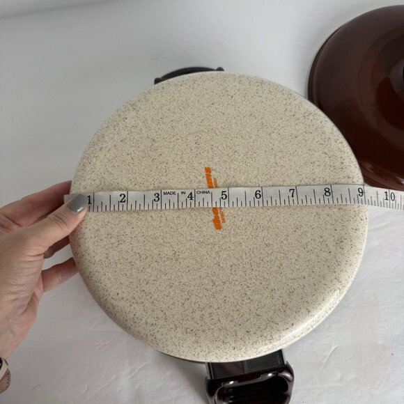 Sanko Ware Show Pans Japan Enamel Coated Orange Flower Covered Lid 9in Saucepan - Picture 12 of 16